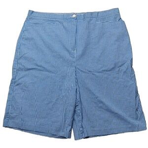 EP‎ PRO Women Size 14 Blue White Gingham Check 9" Golf Shorts EUC